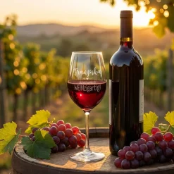 Personalisiertes Weinglas mit Gravur "du bist wirklich WEINzigartig!" von Leonardo