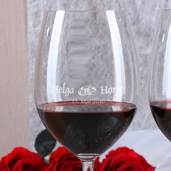 Personalisiertes Weinset mit Verzierungen zur Goldenen Hochzeit