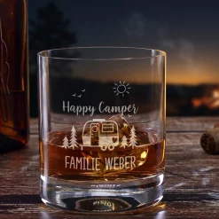 Personalisiertes Whisky Glas für Camper mit Gravur | Camping Whiskeyglas 320 ml