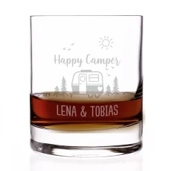 Personalisiertes Whisky Glas für Camper mit Gravur | Camping Whiskeyglas 320 ml