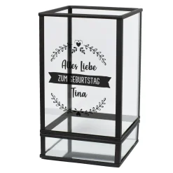 Personalisiertes Windlicht in Laternenform mit Wunschtext | Ritzenhoff & Breker Deko in Schwarz