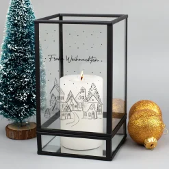 Personalisiertes Windlicht mit Wunschtext in Laternenform | Weihnachtsgeschenk | Ritzenhoff & Breker
