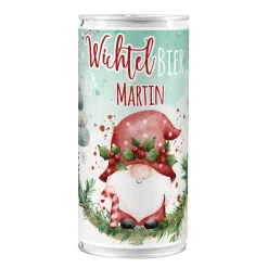 Personalisiertes XL Bier mit Name im Wichtel-Design | Lustiges Biergeschenk zu Weihnachten