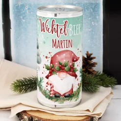 Personalisiertes XL Bier mit Name im Wichtel-Design | Lustiges Biergeschenk zu Weihnachten