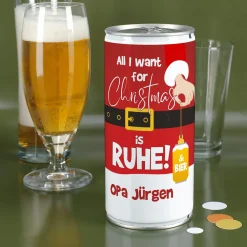 Personalisiertes XL Weihnachtsbier mit Name im Santa-Design | Lustiges Biergeschenk zu Weihnachten