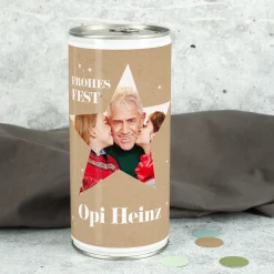 Personalisiertes XL Weihnachtsbier mit Foto & Name im Stern-Design | Biergeschenk zu Weihnachten