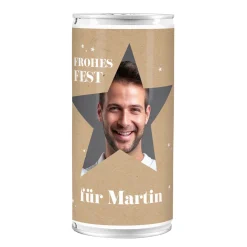 Personalisiertes XL Weihnachtsbier mit Foto & Name im Stern-Design | Biergeschenk zu Weihnachten