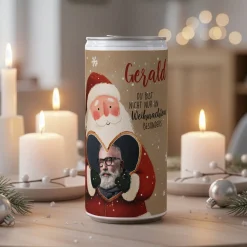Personalisiertes XL Weihnachtsbier mit Foto & Name | Biergeschenk im Santa-Design zu Weihnachten
