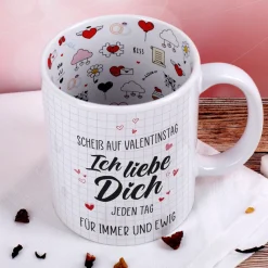Personalisierte Tasse 'Ich liebe dich jeden Tag' mit Wunschtext | Geschenk für Paare & Valentinstag