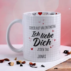 Personalisierte Tasse 'Ich liebe dich jeden Tag' mit Wunschtext | Geschenk für Paare & Valentinstag