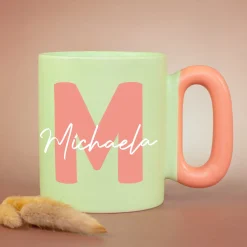 Personalisierte Tasse mit Initiale & Name | Bunter Porzellan Kaffeebecher von Ritzenhoff & Breker