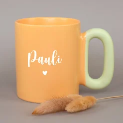 Personalisierte Tasse mit Name & Herz Motiv | Bunter Porzellan Kaffeebecher von Ritzenhoff & Breker
