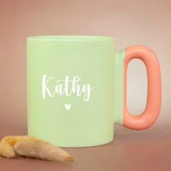 Personalisierte Tasse mit Name & Herz Motiv | Bunter Porzellan Kaffeebecher von Ritzenhoff & Breker