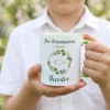 Personalisierte Tasse zur Kommunion, Taufe & Konfirmation mit Name – Ichthys & Kranz aus Zweigen