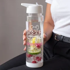 Personalisierte Trinkflasche mit Fruchteinsatz für Sport & Freizeit | Sportmaus Motiv | 740 ml