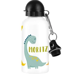 Personalisierte Trinkflasche für Kinder mit Dinosaurier-Motiv | Metall | 500ml
