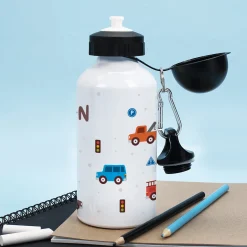 Personalisierte Trinkflasche für kleine Autofans aus Metall | 500ml