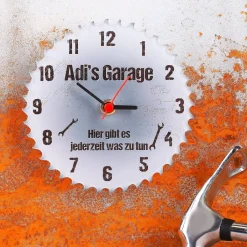 Personalisierte Uhr für Garage als Sägeblatt - Hier gibts es jederzeit was zu tun