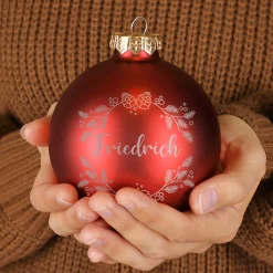 Personalisierte Weihnachtskugeln mit Name | Weihnachtsbaumkugeln & Christbaumkugeln mit Farbauswahl