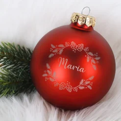 Personalisierte Weihnachtskugeln mit Name | Weihnachtsbaumkugeln & Christbaumkugeln mit Farbauswahl
