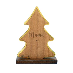 Personalisierte Weihnachtsdeko aus Holz mit Name & Herz | Engel, Stern oder Tannen Skulptur graviert