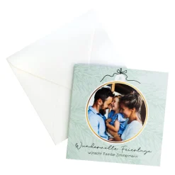 Personalisierte Weihnachtskarte mit herausnehmbarer Fotokugel | Klappkarte mit Fotos & Wunschtext