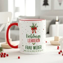 Personalisierte Weihnachtstasse für Lieblingsmenschen mit Wunschtext | Geschenk für Weihnachten