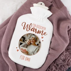 Personalisierte Wärmflasche mit Foto & Name | Wärme schenken mit Herz für Familie & Freunde