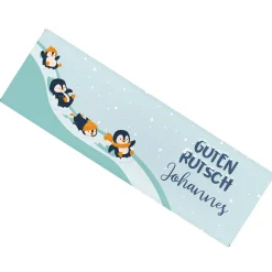 Personalisierte XL-Schokolade 'Guten Rutsch' mit Pinguin-Motiv & Name | Süßes Geschenk zu Silvester