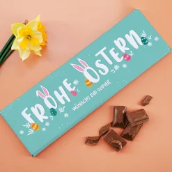 Personalisierte XL Schokolade 'Frohe Ostern' mit Wunschtext | 300g Schokoladentafel als Ostergeschenk