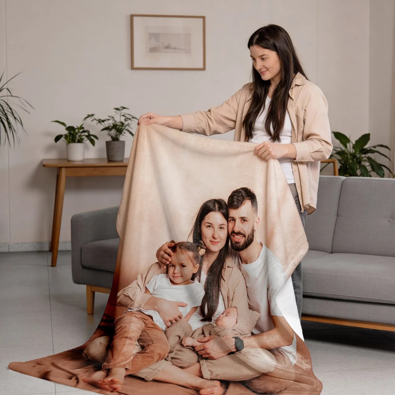 Personalisierte XXL Kuscheldecke mit Foto | Sherpadecke 150x200cm