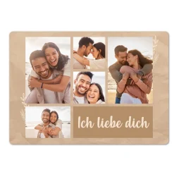 Personalisierte XXL Kuscheldecke mit 5 Foto & Wunschtext | Sherpadecke 150x200cm