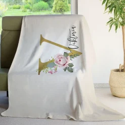 Personalisierte XXL Kuscheldecke mit Initiale und Name | Sherpadecke 150x200cm