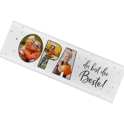 Personalisierte XXL Schokolade mit 3 Fotos als Geschenk für den besten Opa | 300 g