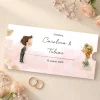 Personalisierte Ziehkarte als Hochzeitseinladung mit Kussmotiv Brautpaar | Effektkarte DIN-lang
