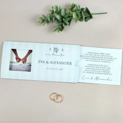 Personalisierte Ziehkarte als Hochzeitseinladung mit Fotos & Wunschtext | Effektkarte mit Überraschung
