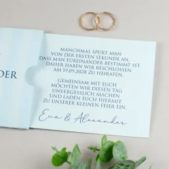 Personalisierte Ziehkarte als Hochzeitseinladung mit Fotos & Wunschtext | Effektkarte mit Überraschung