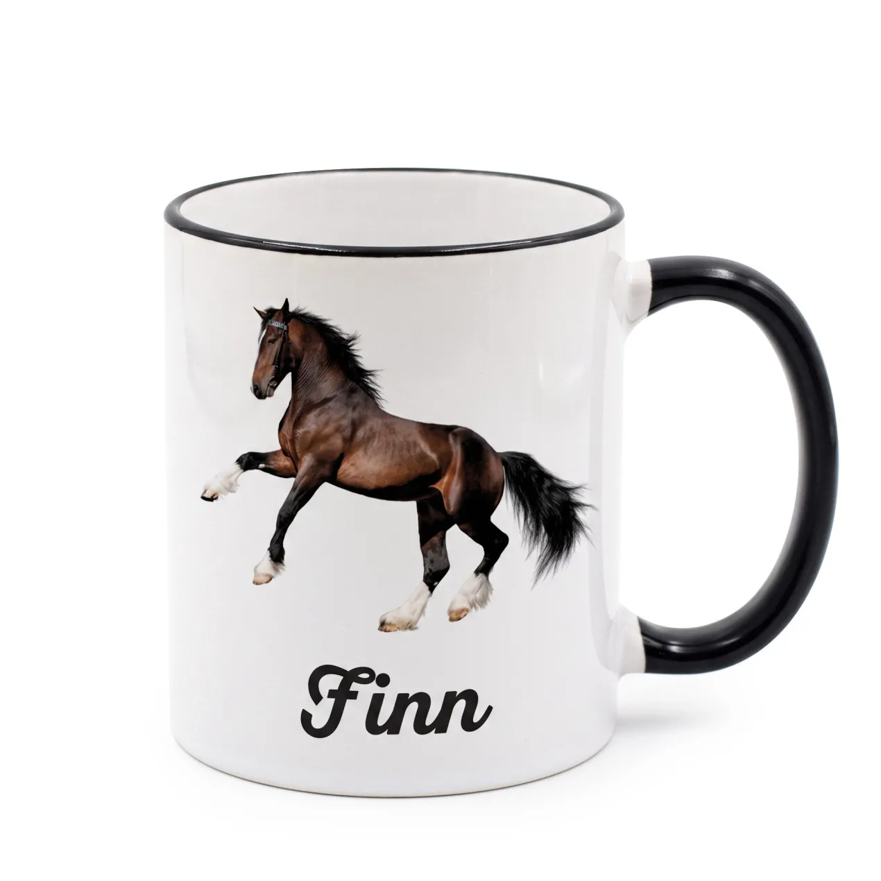 Pferde Tasse mit Clydesdale und Name