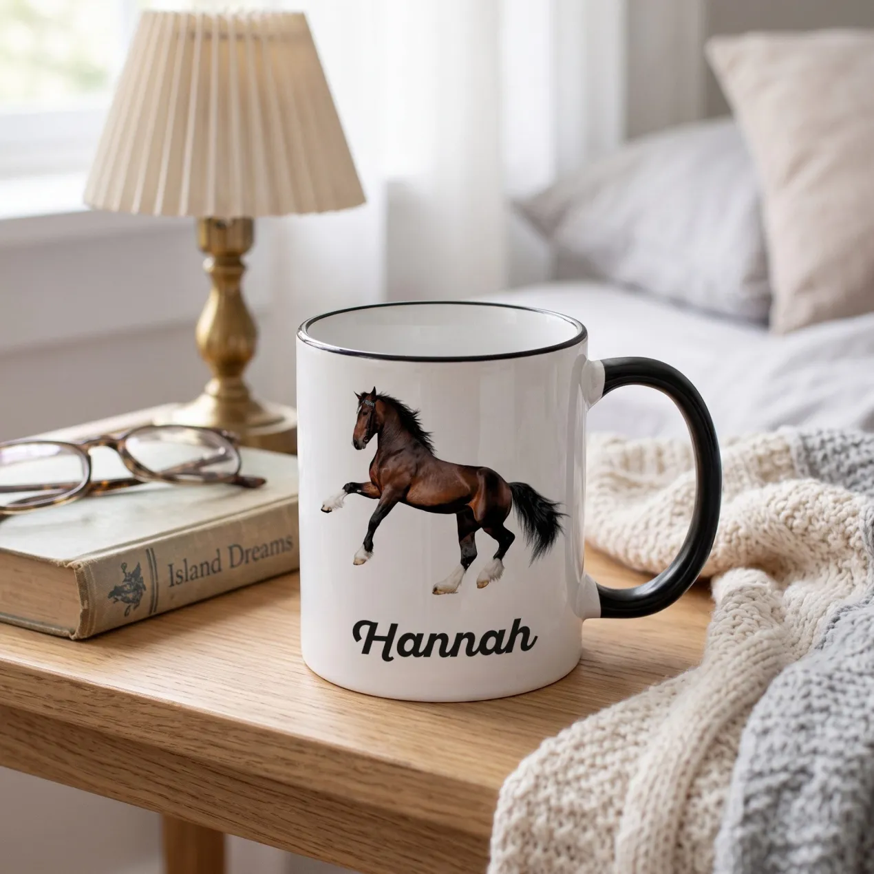 Pferde Tasse mit Clydesdale und Name