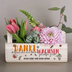 Pflanzkiste als Dankeschön für Erzieher