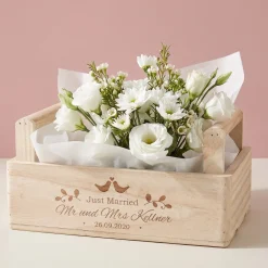 Pflanzkorb - Just Married - als Geldgeschenk zur Hochzeit