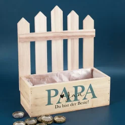 Pflanzkorb Zaun für den besten Papa mit persönlichem Aufdruck
