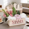 Pflanzkorb Zaun für die beste Mama mit persönlichem Aufdruck