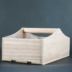 Pflanzkorb zu Ostern 'Frohe Ostern' aus Holz | Geschenkkorb mit Hasenmotiv in 3 Varianten