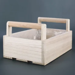 Pflanzkorb zu Ostern 'Frohe Ostern' aus Holz | Geschenkkorb mit Hasenmotiv in 3 Varianten