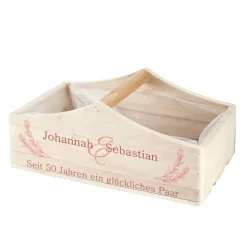 Pflanzkorb zur Hochzeit mit Namen und Wunschtext