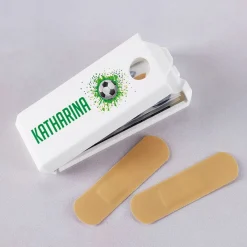 Pflasterbox für Fußballer mit Namensaufdruck