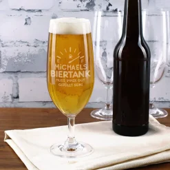 Pilsglas "Biertank" mit Namensgravur