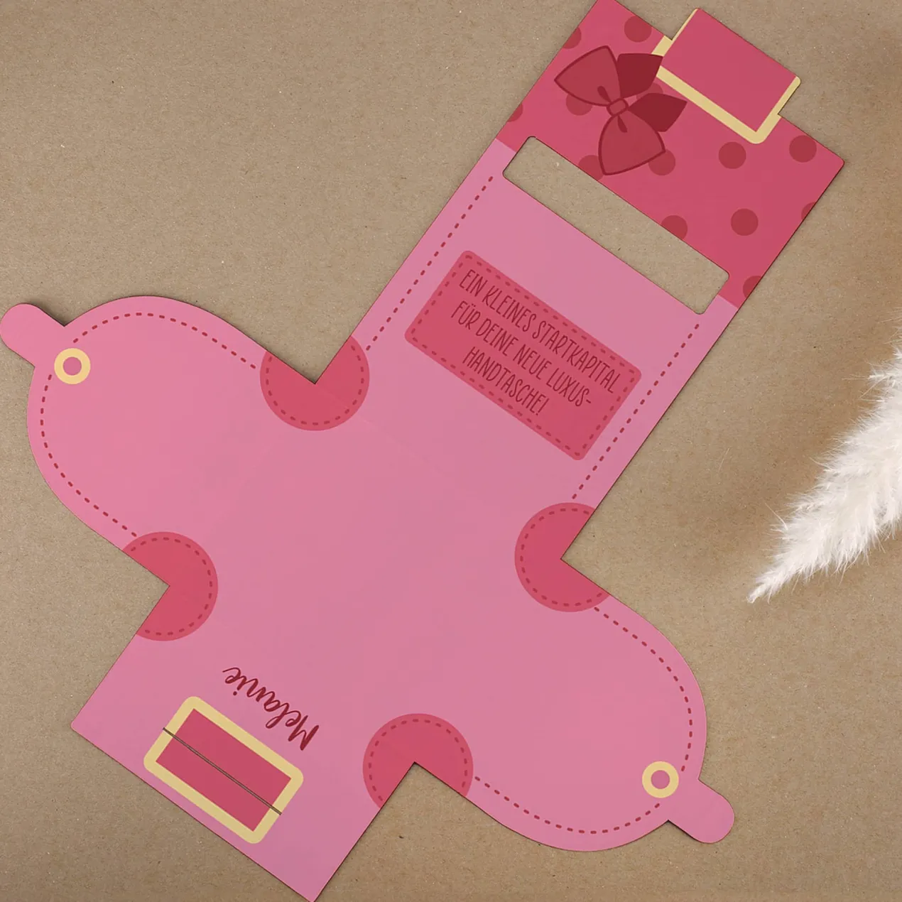 Pinke Glitzertasse in persönlicher Tassentasche mit Name und Wunschtext