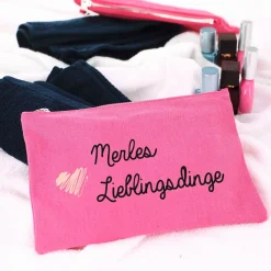 Pinke Tasche Lieblingsdinge mit Namensaufdruck